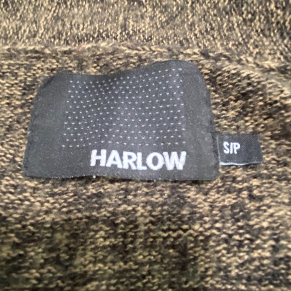 HARLOW brown and black drape front long sleeve cardigan - Picture 5 of 6